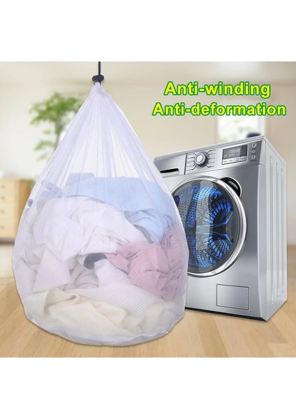 Beyaz Stil 40CM x 50CM 3 Boyutlu Ince Çizgiler Büzgülü Çamaşır Torbası Sutyen Iç Giyim Örgü Torbalar Çamaşır Makineleri Için Fermuarlı Çamaşır Torbaları (Yurt Dışından)