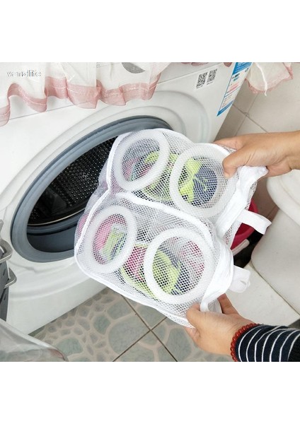 Beyaz Stil 1 Parça Vanzlife Makinesi Temizleme Ayakkabı Çantası Çamaşır Torbası Taşınabilir Örgü Seyahat Saklama Çantası Ayakkabı Ev Yıkama Koruyucu Organizatör Çantası (Yurt Dışından)