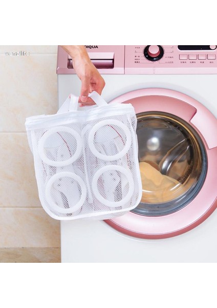 Beyaz Stil 1 Parça Vanzlife Makinesi Temizleme Ayakkabı Çantası Çamaşır Torbası Taşınabilir Örgü Seyahat Saklama Çantası Ayakkabı Ev Yıkama Koruyucu Organizatör Çantası (Yurt Dışından) modelleri