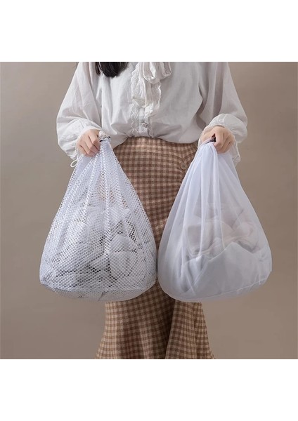 30X40CM Tarzı Ince Ağ 4 Boyutlu Büyük Çamaşır Torbası Dayanıklı Ince Örgü Çamaşır Torbası Hassas Giysiler Için Kilitlenebilir Ipli Iç Çamaşırı Çorap Sütyen (Yurt Dışından)