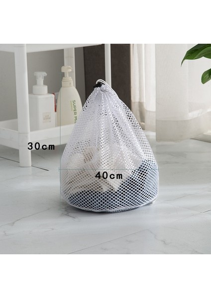 Kalın 30X40CM Stili Ipli Çamaşır Torbası, Ince Fileli Makinede Yıkama, Özel Bakım ve Yıkama Torbası, Kalın File Torba, Büyük Çamaşır Fileli Torba (Yurt Dışından)