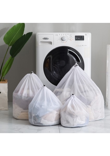 Kalın 30X40CM Stili Ipli Çamaşır Torbası, Ince Fileli Makinede Yıkama, Özel Bakım ve Yıkama Torbası, Kalın File Torba, Büyük Çamaşır Fileli Torba (Yurt Dışından)