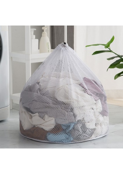 Kalın 30X40CM Stili Ipli Çamaşır Torbası, Ince Fileli Makinede Yıkama, Özel Bakım ve Yıkama Torbası, Kalın File Torba, Büyük Çamaşır Fileli Torba (Yurt Dışından)