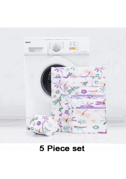 D-5 Parça Set Stili Seyahat Katlanabilir Örgü Çamaşır Torbası, Iç Çamaşır Torbası, Polyester Çamaşır Torbası, Sütyen Çamaşır Torbası Seti (Yurt Dışından)