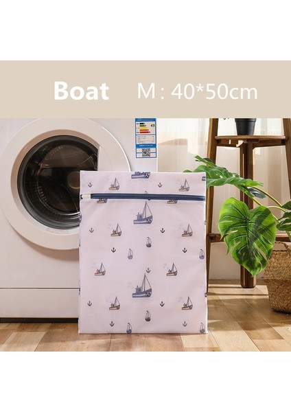 Tekne 40-50CM Tarzı 6 Boyutları Baskı Katlanabilir Çamaşır Torbası Yıkama Seyahat Depolama Organizatör Sutyen Polyester Modern Için Mesh Net (Yurt Dışından)
