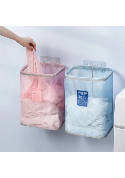 Mavi Stil Duvara Monte Çamaşır Sepeti Banyo Kirli Giysiler Saklama Sepeti Nefes Alabilir Örgü Giysi Saklama Kovası Çocuk Oyuncakları Organizatör (Yurt Dışından) fiyatları
