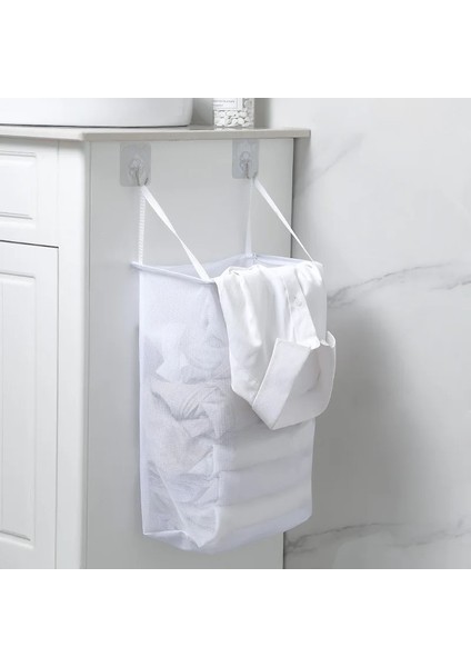 Beyaz Stil Ev Duvara Monte Çamaşır Sepeti Kirli Çamaşır Sepet Katlanabilir Çocuk Oyuncakları Sıralayıcısı Organizatör Banyo Giysi Saklama Torbaları (Yurt Dışından) indirimleri