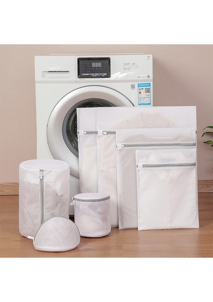 Kaba Örgü 60X60 Stili Çamaşır Torbası Yıkama Polyester Fermuarlı Yıkama Hasır Torba Kaba Ince Çamaşır Makineleri Sutyen Iç Çamaşırı Çorapları Için Hasır Torba Kirli Giysiler (Yurt Dışından)