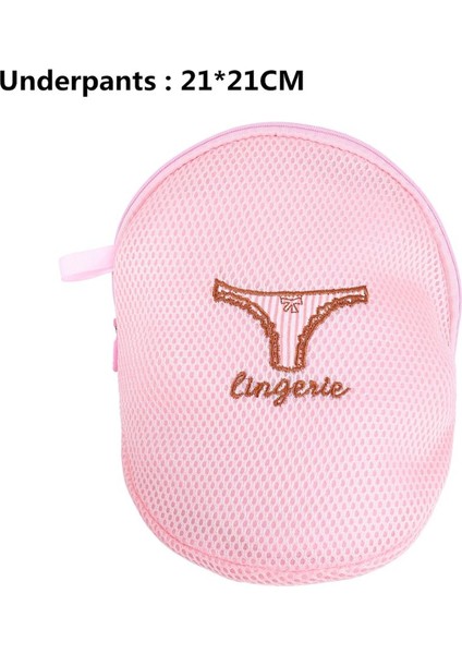 Bir Stil Pembe Nakışlı Iç Çamaşırı Çamaşır Torbası Fermuarlı Örgü Net Sütyen Çorap Çamaşır Torbası Katlanabilir Seyahat Taşınabilir Kirli Çamaşır Torbaları (Yurt Dışından)