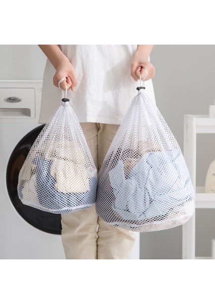 Kaba Ağ Stili 30X40CM 1 Adet Çamaşır Örgü Çanta Ipli Net Koruyucu Örgü Çamaşır Kılıfı Güçlü Çamaşır Makinesi Kalınlaşmak Organizatör Paketi Ipli Kiriş Limanı (Yurt Dışından) indirimleri