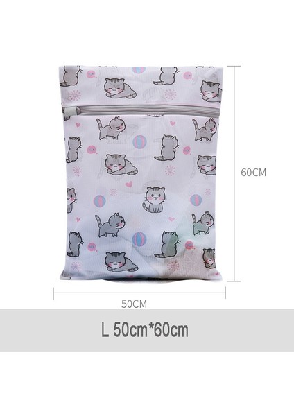 L 50-60CM Stili Ev Polyester Kedi Baskı Çamaşır Torbası Yıkama Iç Çamaşırı Koruma Ağı Modern Sütyen Çantaları (Yurt Dışından) fiyatları