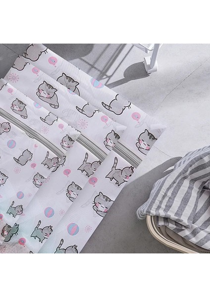 L 50-60CM Stili Ev Polyester Kedi Baskı Çamaşır Torbası Yıkama Iç Çamaşırı Koruma Ağı Modern Sütyen Çantaları (Yurt Dışından) modelleri