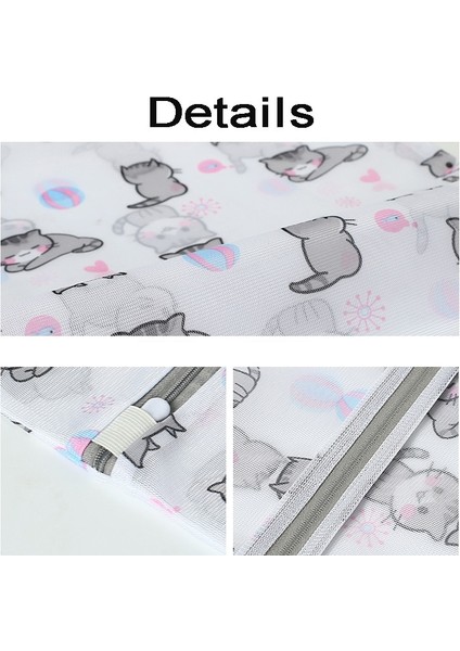 L 50-60CM Stili Ev Polyester Kedi Baskı Çamaşır Torbası Yıkama Iç Çamaşırı Koruma Ağı Modern Sütyen Çantaları (Yurt Dışından) fırsatları