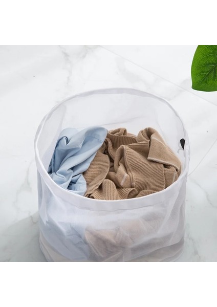 Ince 50-60CM Stili Yeni Varış Polyester Ipli Çamaşır Torbası Çarşafları Giysi Çamaşır Makinesi Yıkama Torbası Çamaşır Yıkamak Için Yuvarlak Ipli Cep (Yurt Dışından)