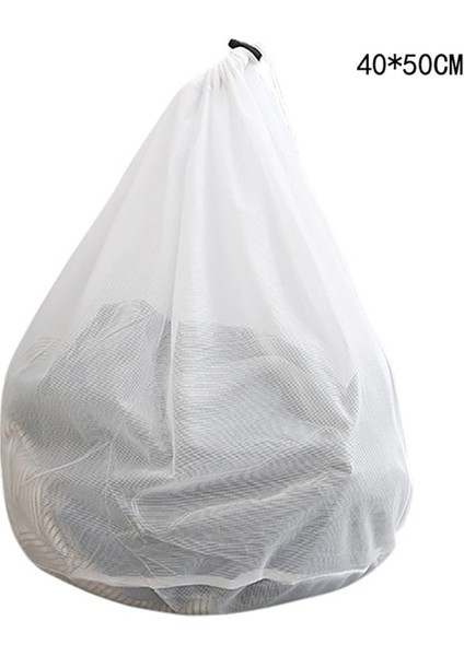 40X50CM Bir Stil Pratik Büyük Çamaşır Torbaları, Büyük Giysiler Için Kilitlenebilir Ipli Dayanıklı Ince Örgü Çamaşır Torbası (Yurt Dışından)