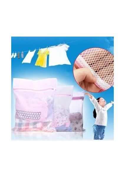 Fermuarlı Yıkama Torbası L Tarzı 3 Boyutlu Fermuarlı Örgü Çamaşır Yıkama Torbaı Katlanabilir Hassas Iç Çamaşırı Sütyen Çorap Iç Çamaşırı Çamaşır Makinesi Giysi Koruma Ağı S (Yurt Dışından) indirimleri