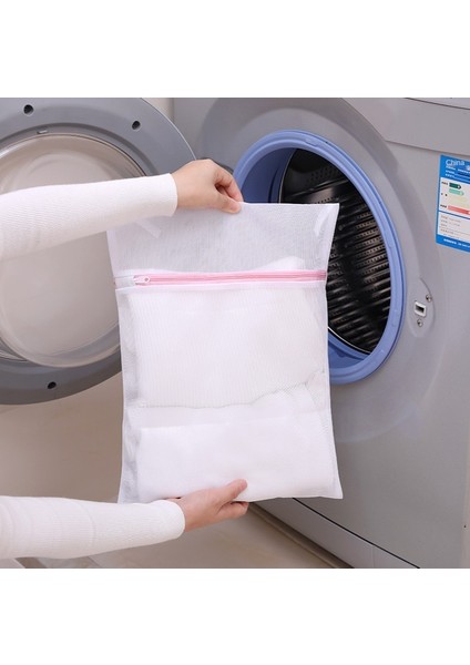 40X50CM Stili 2 Adet Fermuar Kapatma Örgü Çamaşır Yıkama Torbaları Katlanabilir Narin Iç Çamaşırı Sutyen Çorap Iç Çamaşırı Çamaşır Makinesi Giysi Koruma Ağı (Yurt Dışından)