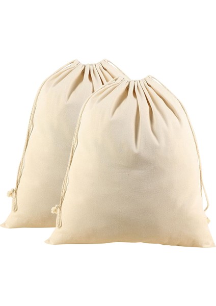 2 Adet Tarzı 2 Paket Ekstra Büyük Pamuklu Kanvas Ağır Hizmet Çamaşır Torbaları Otel UD88 Için Çok Yönlü Çok Kullanımlı Bej (Yurt Dışından)