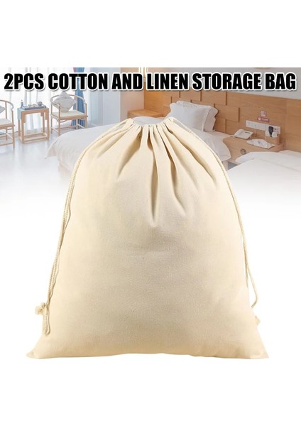 2 Adet Tarzı 2 Paket Ekstra Büyük Pamuklu Kanvas Ağır Hizmet Çamaşır Torbaları Otel UD88 Için Çok Yönlü Çok Kullanımlı Bej (Yurt Dışından) fiyatları