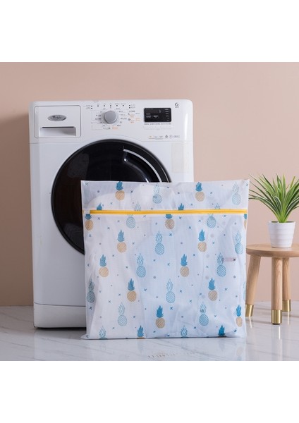 40X50CM Tarzı Kirli Giysiler Organizatör Yıkama Filesi Torbaları Çok Amaçlı Fermuarlı Örgü Çamaşır Torbası Iç Çamaşırı Çorap Eapple Baskı (Yurt Dışından)