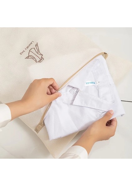 Etek 30-40CM Tarzı 7 Boyut Çamaşır Torbaları Örgü Polyester Kirli Çamaşır Torbası Nakış Net Sutyen Yıkama Sepeti Organizatör Iç Giyim Çamaşır Torbası (Yurt Dışından)