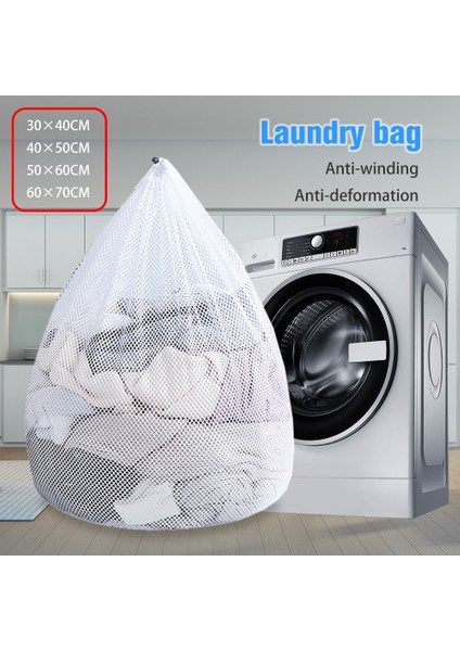 KABA30X40 Stili 4 Adet Büyük Kapasiteli Örgü Çamaşır Yıkama Torbası Giyim Yıkama Bakımı Koruma Ağı Iç Çamaşırı Mont Perde Ipli Çamaşır Sepeti (Yurt Dışından)