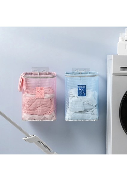 Pembe Stil Duvara Monte Nefes Alabilir Çamaşır Sepeti Katlanabilir Kirli Giysi Sepeti Banyo Giysi Saklama Sepetleri Çamaşır Organizatör (Yurt Dışından) modelleri