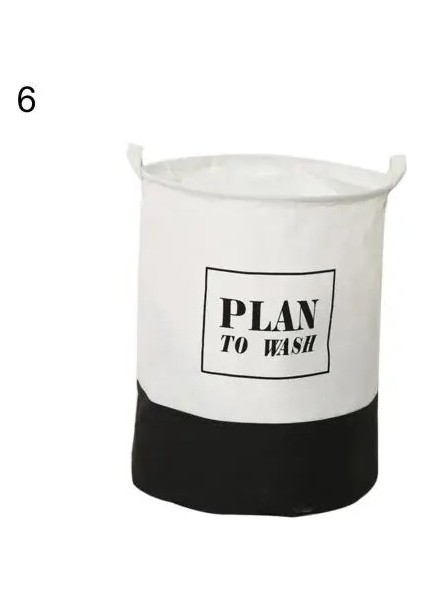 No.6 Tarzı Sıcak Satış 40CM x 50CM Katlanır Çizgili Büyük Kapasiteli Çamaşır Sepeti Yuvarlak Giysioyuncak Saklama Çantası Kova Varilorganizer Panier L (Yurt Dışından)