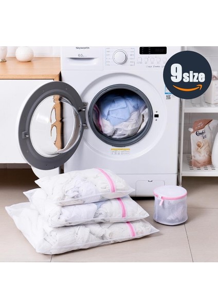 30X40CM Tarzı Çamaşır Torbaları Sütyen Çorap Iç Çamaşırı Örgü Fermuarlı Iç Çamaşırı Çamaşır Torbası Çamaşır Makinesi Kirli Çamaşır Torbaları Giysi Yıkama Seti (Yurt Dışından)