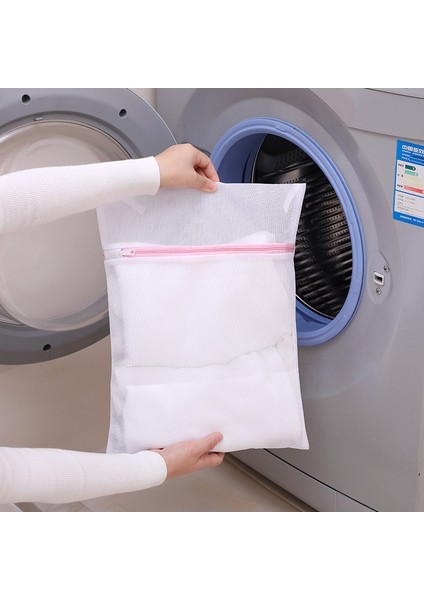 30X40CM Tarzı Çamaşır Torbaları Sütyen Çorap Iç Çamaşırı Örgü Fermuarlı Iç Çamaşırı Çamaşır Torbası Çamaşır Makinesi Kirli Çamaşır Torbaları Giysi Yıkama Seti (Yurt Dışından)