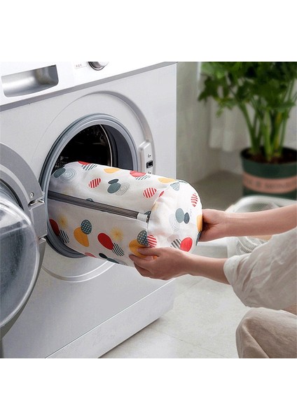 L 50-60CM Stili Seyahat Taşınabilir Kirli Çamaşır Yıkama Torbası Yıkama Iç Çamaşırı Sutyen Çantaları Örgü Polyester Çamaşır Torbası Büyük Giysi Organizatör Çamaşır Torbası (Yurt Dışından)