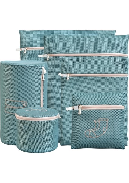 Sutyen Çantası 16-16CM Tarzı Nakış Çamaşır Makinesi Çamaşır Torbası Iç Çamaşırı Sutyen Çorap Yıkama Net Büyük Kapasiteli Giysi Saklama Kılıfı Örgü Kirli Çamaşır Torbaları (Yurt Dışından)