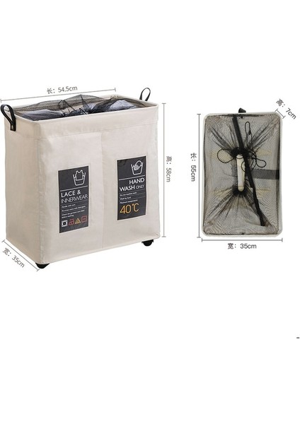 WD3-109B Stili Ev Eşyaları 3 Çanta Çamaşır Sepeti Tekerlekli Çıkarılabilir Depolama Düzenleyici Kirli Giysi Sepeti Cesto Ropa Sucia (Yurt Dışından) fiyatları