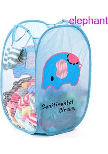 Fil Tarzı Katlanır Örgü Giysi Yıkama Çamaşır Sepeti Çocuk Oyuncakları Çeşitli Eşyalar Saklama Kutusu (Yurt Dışından)