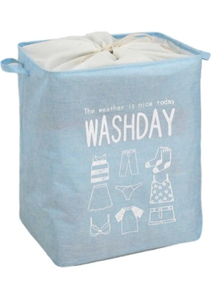 Mavi Stil 44*35*50CM Çamaşır Sepeti Dayanıklı Şık Sepet Kova Saklama Kutusu #w0 (Yurt Dışından)