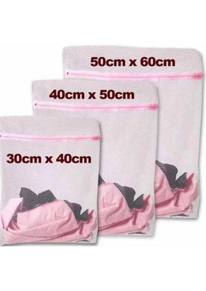 Kaba Örgü Stili L Beden 3 Boyutları Fermuarlı Katlanabilir Naylon Çamaşır Torbası Sutyen Çorap Iç Giyim Çamaşır Makinesi Koruma Ağı Örgü Çamaşır Saklama Çantası (Yurt Dışından)