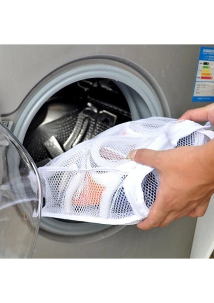 Beyaz Stil Ayakkabı Çamaşır Örgü Yıkama Torbası Taşınabilir Polyester Fermuar Kuru Ayakkabı Asılı Çanta Depolama Organizatör Yüksek (Yurt Dışından) fiyatları