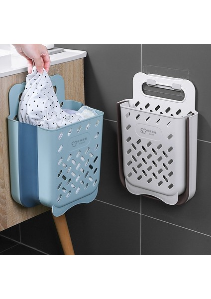 Küçük Gri Tarzı 1 Adet Duvara Monte Plastik Katlanabilir Kirli Çamaşır Sepeti Büyük Kapasiteli Ev Banyo Çeşitli Eşyalar Cothes Depolama Sepeti Organizatör (Yurt Dışından) fiyatları