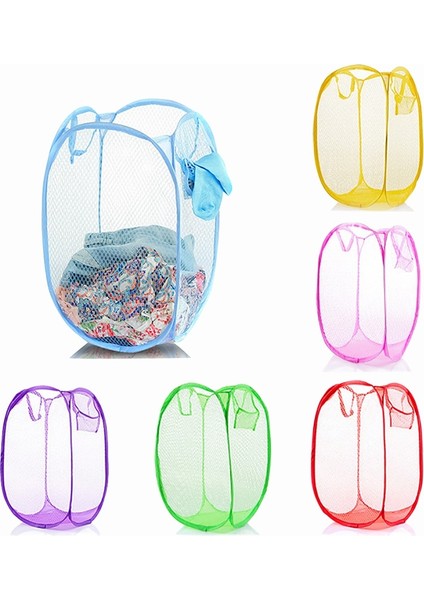 Mor Tarzı Katlanabilir Kirli Giysi Sepeti Depolama Çamaşır Sepeti Katlanır Renkli Net Ev Giyim Saklama Çantası (Yurt Dışından) fiyatları