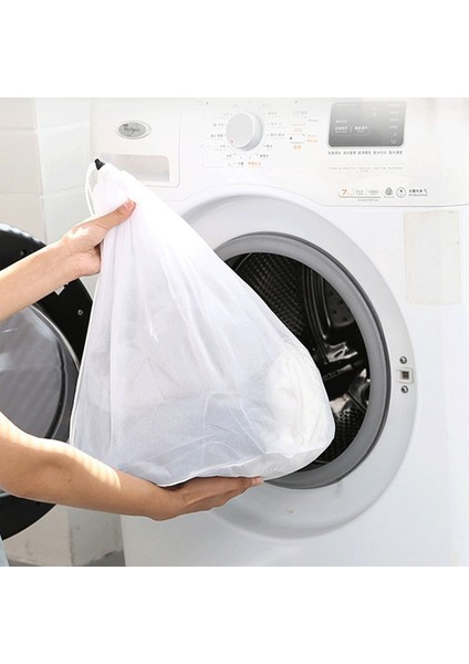 M-Büyük Delik Stili Çamaşır Filesi Torbası Ipli File Çamaşır Koruma Çamaşır Torbası Güçlü Çamaşır Makinesi Kalınlaştırılmış File Çanta Çamaşır Sutyeni Yardımcı Çantası (Yurt Dışından) fırsatları