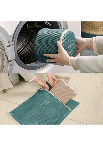 Silindir 20-30CM Tarzı Morandi Nakış Çamaşır Torbası Yıkama Iç Çamaşırı Çamaşır Makinesi Torbaları Taşınabilir Giyim Organizatör Iç Çamaşırı Çorap Sutyen Çamaşır Sepeti (Yurt Dışından)
