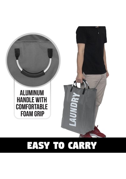 WD3-031-AÇIK Gri Stil 2022 Moda Depolama Organizasyonu Katlanabilir Çamaşır Sepeti Torbası Çamaşır Ayırıcıları Alüminyum Çerçeveli Cesto Ropa Sucia (Yurt Dışından)