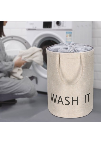 Gri Tarzı 35CMX50CM Keten Ev Kirli Çamaşır Sepeti Kapaklı Katlanır Giyim Saklama Kovası Giysi Oyuncaklar Organizatör Kolu Çamaşır Sepeti (Yurt Dışından) modelleri