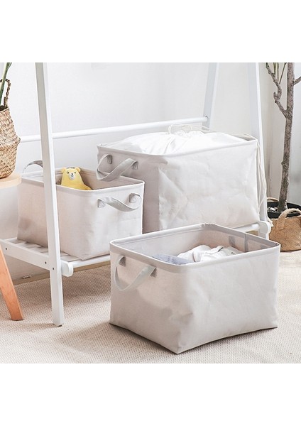 Açık Gri Tarzı L Beden Sözleşmeli Stil Wabi-Sabi Tarzı Katlanabilir Su Geçirmez Kanvas Saklama Sepeti Çeşitli Eşyalar Kova Çamaşır Sepeti (Yurt Dışından) fırsatları