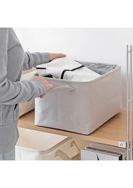 Açık Gri Tarzı L Beden Sözleşmeli Stil Wabi-Sabi Tarzı Katlanabilir Su Geçirmez Kanvas Saklama Sepeti Çeşitli Eşyalar Kova Çamaşır Sepeti (Yurt Dışından) indirimleri