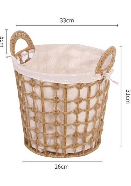 Açık Gri Tarzı 1 Adet Dokuma Çamaşır Depolama Sepeti Ev Için Taşınabilir Kirli Giysi Saklama Sepeti (Yurt Dışından)