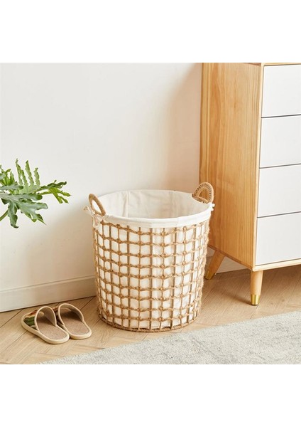 Açık Gri Tarzı 1 Adet Dokuma Çamaşır Depolama Sepeti Ev Için Taşınabilir Kirli Giysi Saklama Sepeti (Yurt Dışından) modelleri