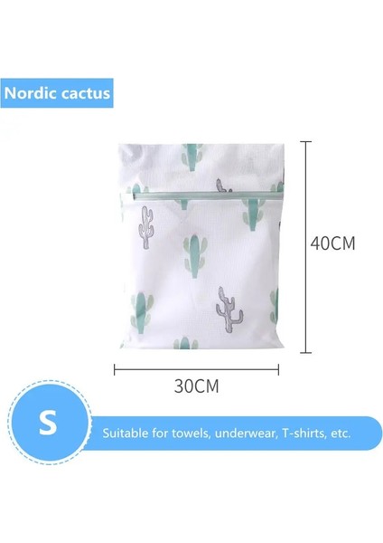 S 30-40CM Stili Kaktüs Baskı Çamaşır Torbaları Çamaşır Makinesi Için Katlanabilir Örgü Elbise Çantası Iç Çamaşırı Çorap Sutyen Çamaşır Sepeti Yıkama Iç Çamaşırı Çantası (Yurt Dışından) fiyatları