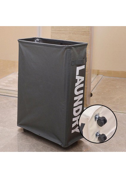 Siyah Stil Tekerlekler ile Ev Haddeleme Çamaşır Sepeti Katlanabilir Çamaşır Sepeti Mesh Liner Su Geçirmez Dayanıklı Çamaşır Torbası Organizatör Çantası (Yurt Dışından) fırsatları