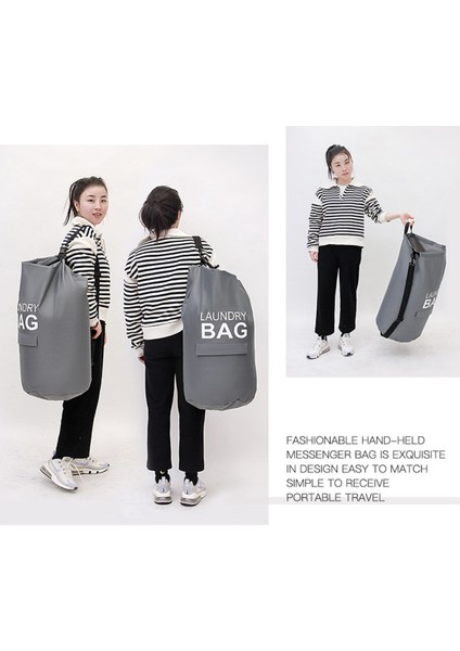 Açık Gri Tarzı 70L 28 "600D Oxford Kumaş Çamaşır Sepeti Su Geçirmez Katlanabilir Sepet Asılı Ev Çanta Depolama Organizatör Omuz Askısı Tasarım (Yurt Dışından) fırsatları